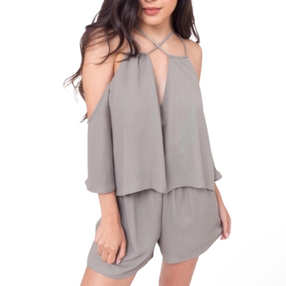Flowy Coquette Girl Off The Shoulder Crepe Swing Top Romper Womens Sizes NWT